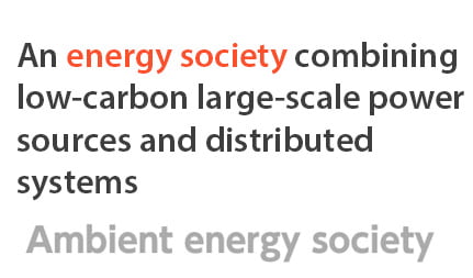 低炭素大規模電源と分散システムが共存するエネルギー社会 / Ambient energy society